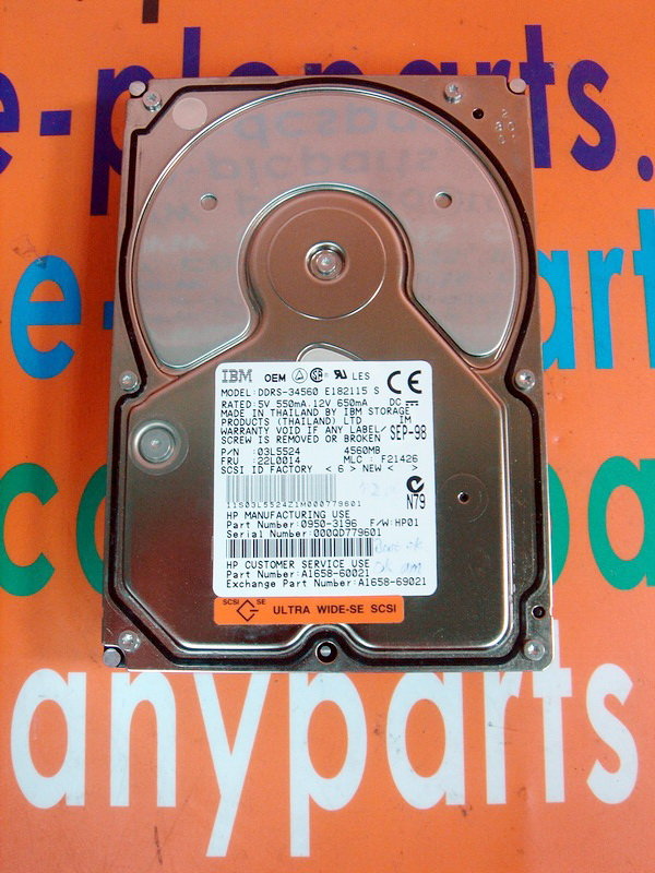 IBM Hard Drive DDRS 34560 03L5524 4 5GB 68PIN 裕益科技自動化設備可程式編碼器PLC分散式控制